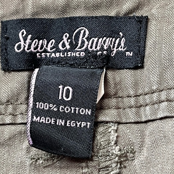 Steve & Barry’s Green Cargo Wide Leg Pants Sz 10 - Picture 10 of 10